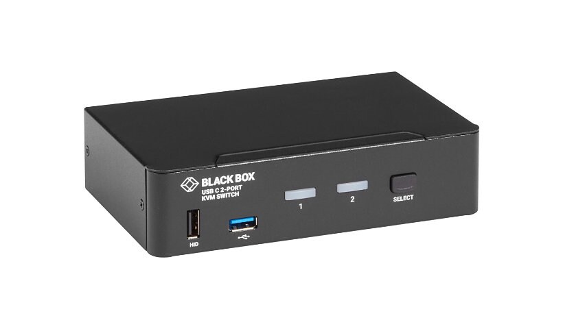 Black Box USB-C 4K KVM Switch, 2-Port - KVM switch - 2 ports - TAA Complian