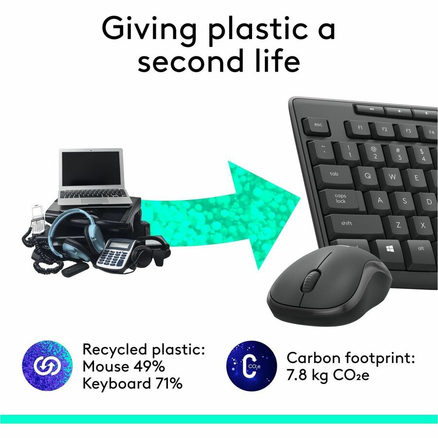 Thumbnail 5 of 19 for Logitech MK295 Silent - keyboard and mouse set - graphite
