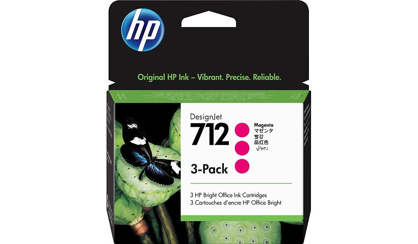 HP 712 Original Inkjet Ink Cartridge - Magenta - 3 / Pack