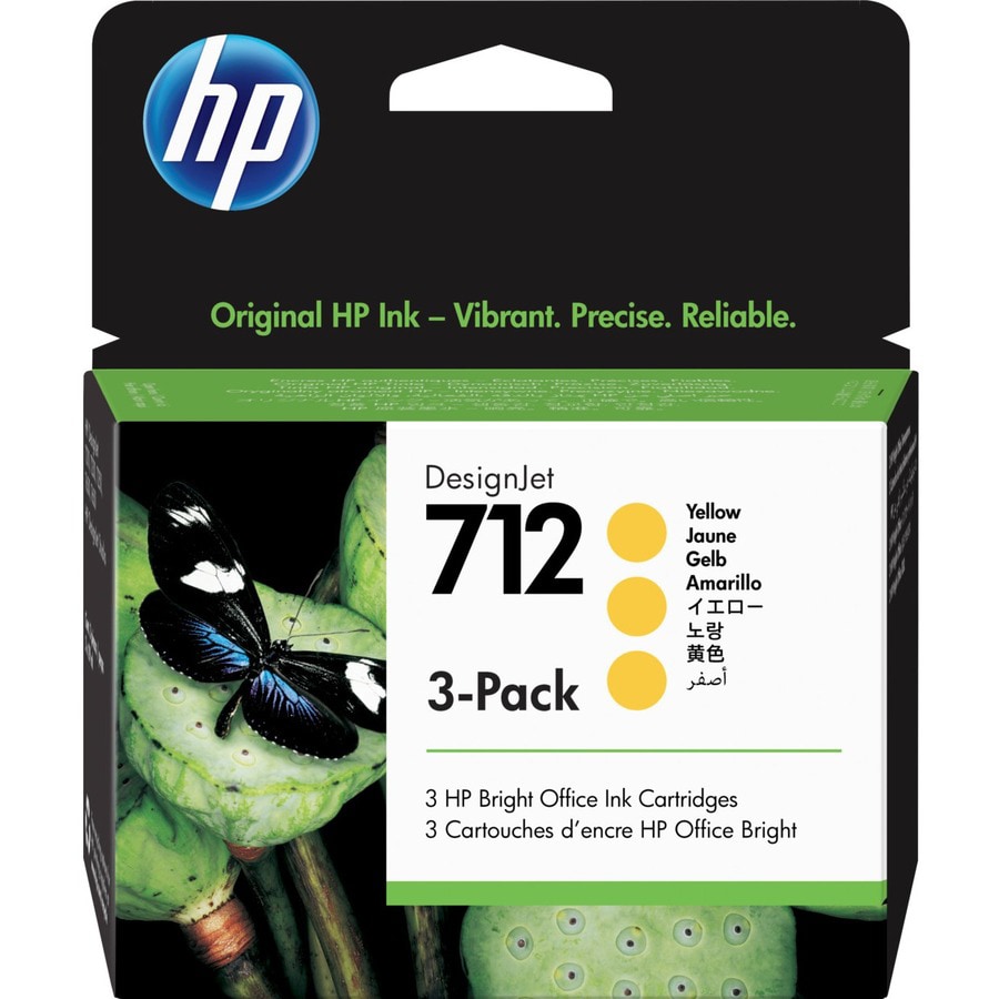 HP 712 Original Inkjet Ink Cartridge - Yellow - 3 / Pack