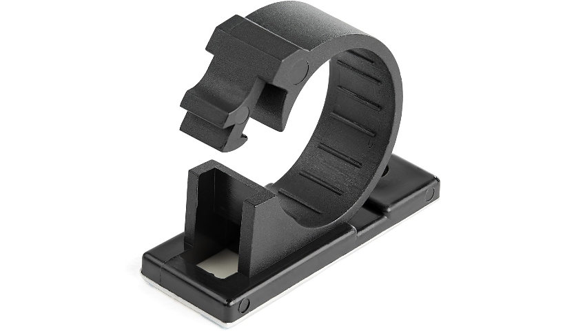 StarTech.com 100 Self Adhesive Cable Management Clips - Sticky Network Cord Organizer/Clamp - Black