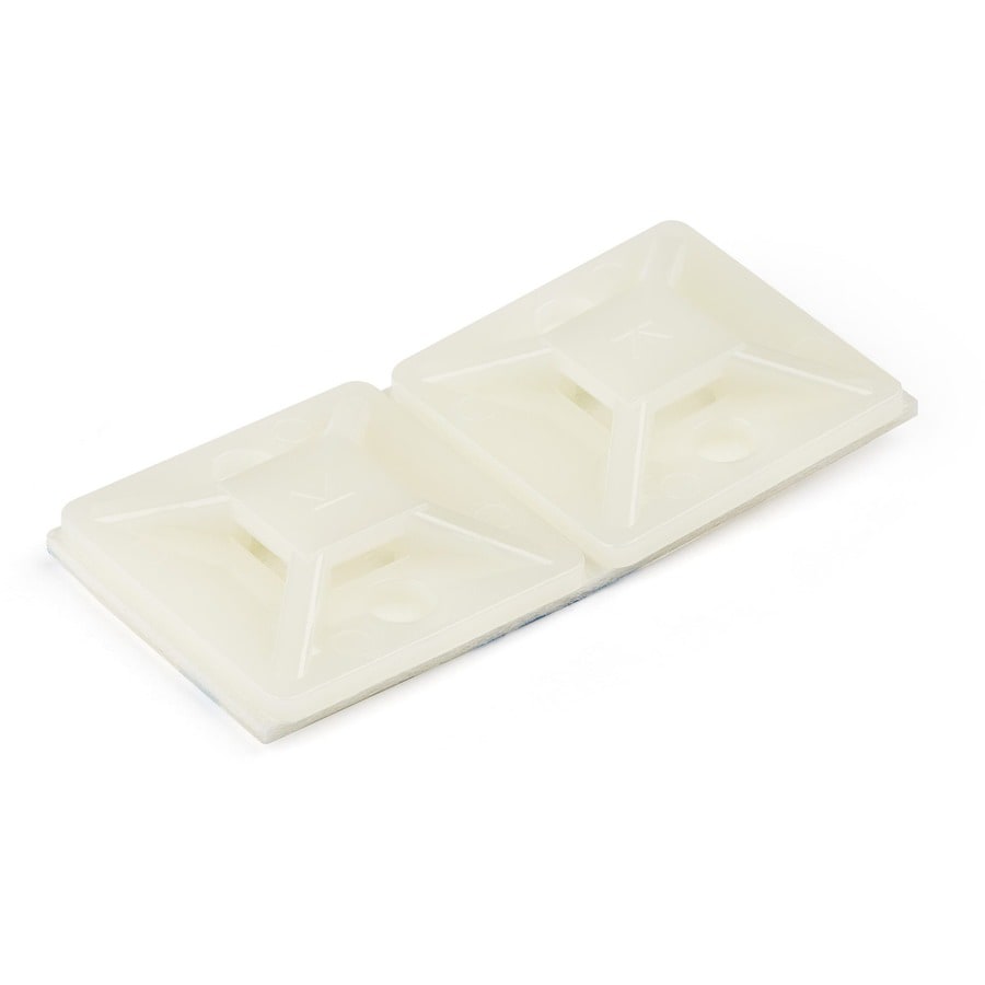 StarTech.com 100 Pack Cable Tie Mounts with Adhesive Tape for 0.18in (4.6mm) Wide Ties, Nylon/Plastic Zip Tie TAA