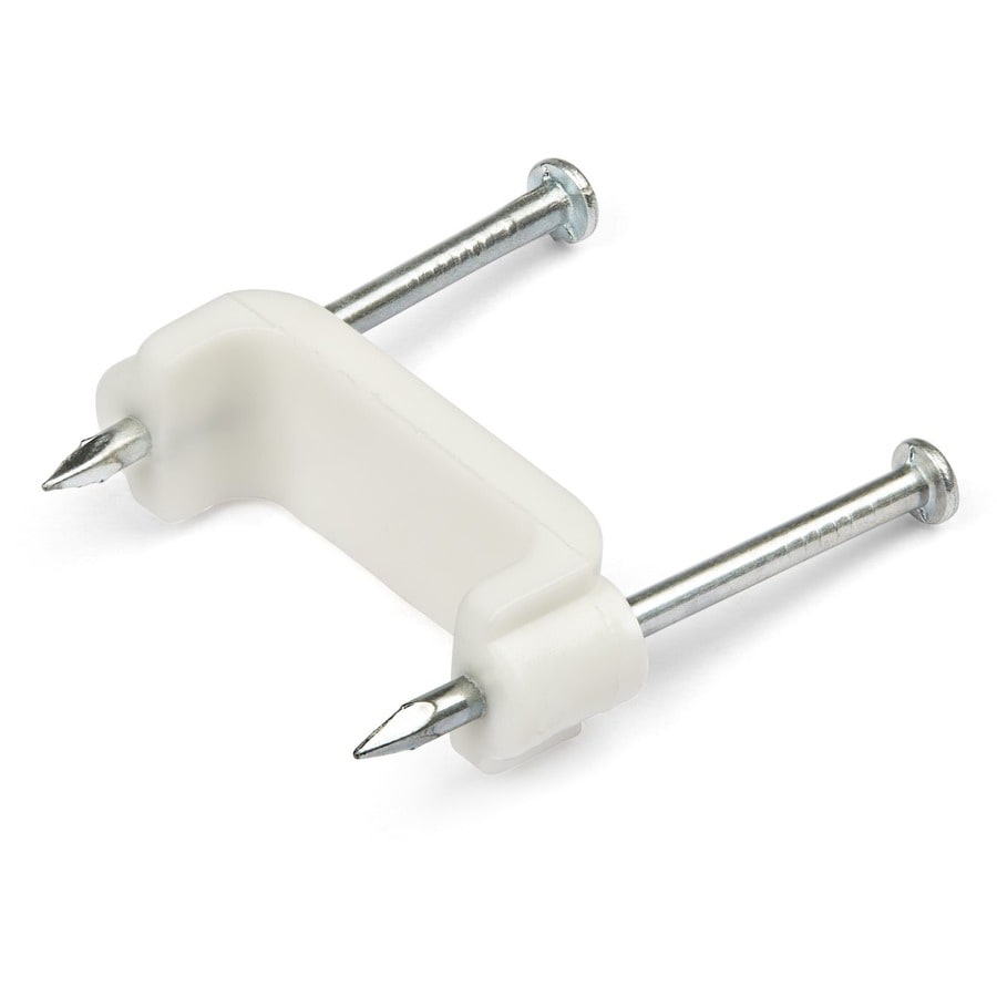 StarTech.com 100 Pack Cable Clips with Nails - Two Steel Nails - Reusable Nail-in Clamps - Cord Mounting TAA