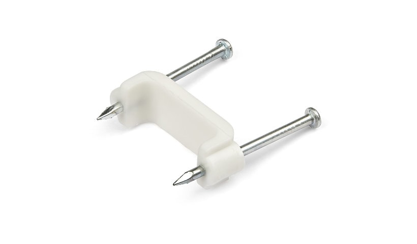 StarTech.com 100 Pack Cable Clips with Nails - Two Steel Nails - Reusable Nail-in Clamps - Cord Mounting