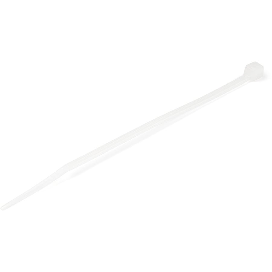 StarTech.com 4" Cable Ties - 7/8" Dia, 18lb Tensile Strength, Nylon 66, UL Listed, 100 Pack - White