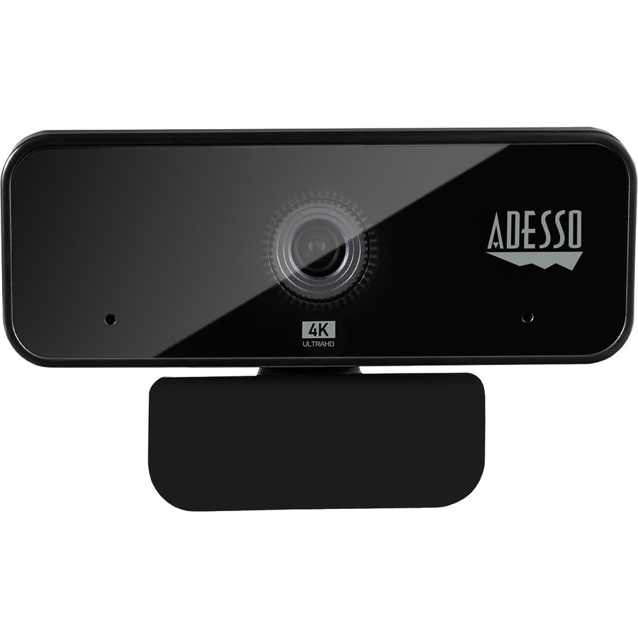 Adesso CyberTrack H6 4K Ultra HD Webcam - 8 Megapixel - 30 fps - USB 2.0 - Fixed Focus - Tripod mount - Privacy shutter