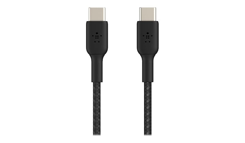 Belkin 60W USB-C to USB-C Cable - 480 Mbps - Nylon, Braided - M/M - 6.6ft/2m - Black