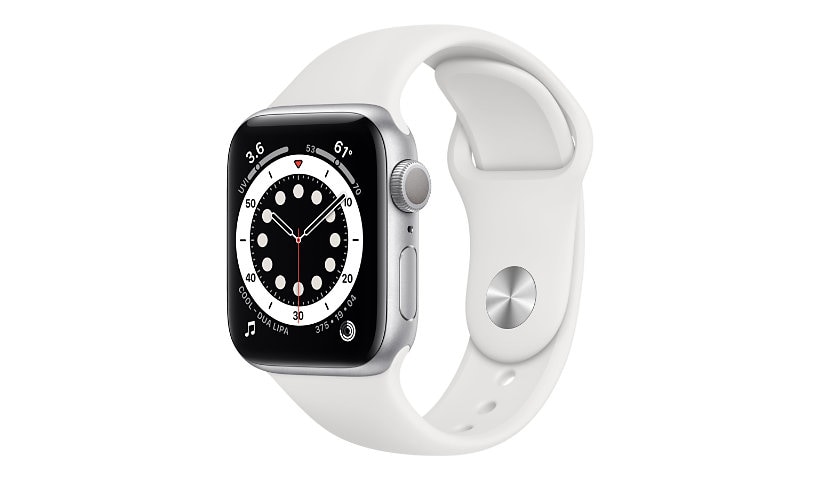 Apple Watch Series 6 (GPS) - silver aluminum - smart watch with sport band