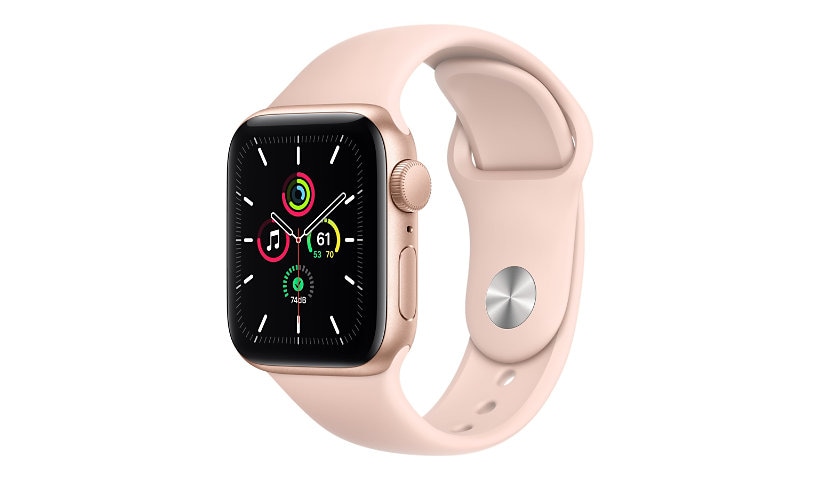 Apple Watch SE (GPS) - gold aluminum - smart watch with sport band - pink sand - 32 GB