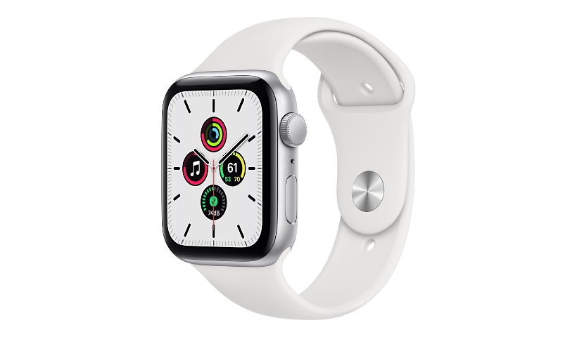 Apple Watch SE (GPS) - silver aluminum - smart watch with sport band - whit