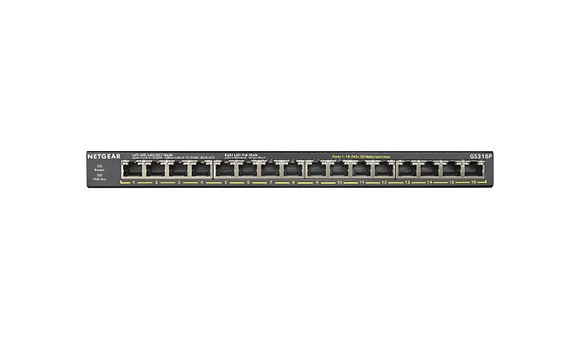 NETGEAR GS316P - switch - 16 ports - unmanaged