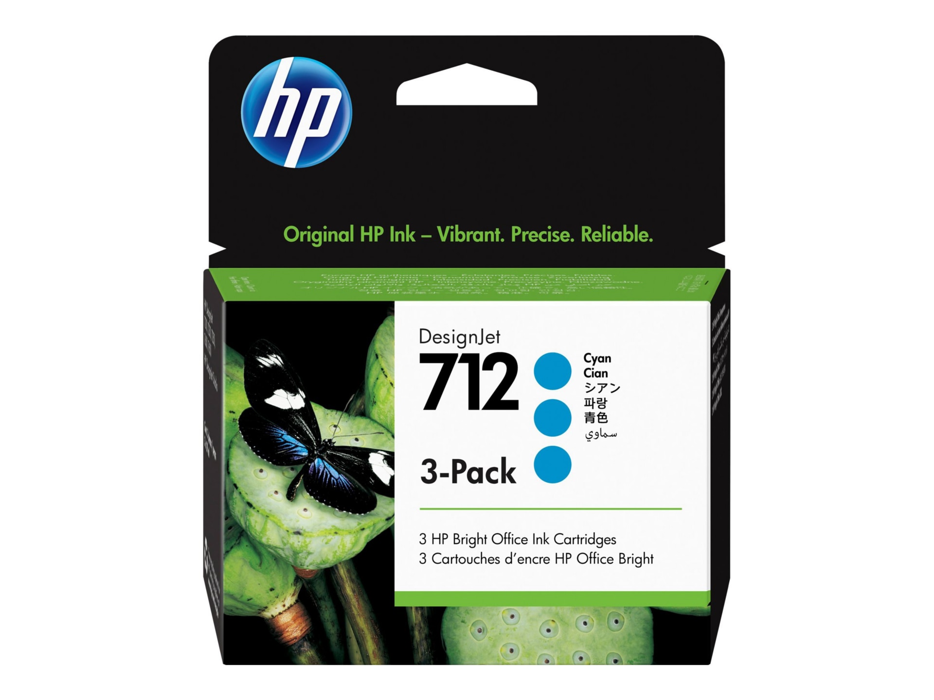 HP 712 Original Inkjet Ink Cartridge - Cyan - 3 / Pack
