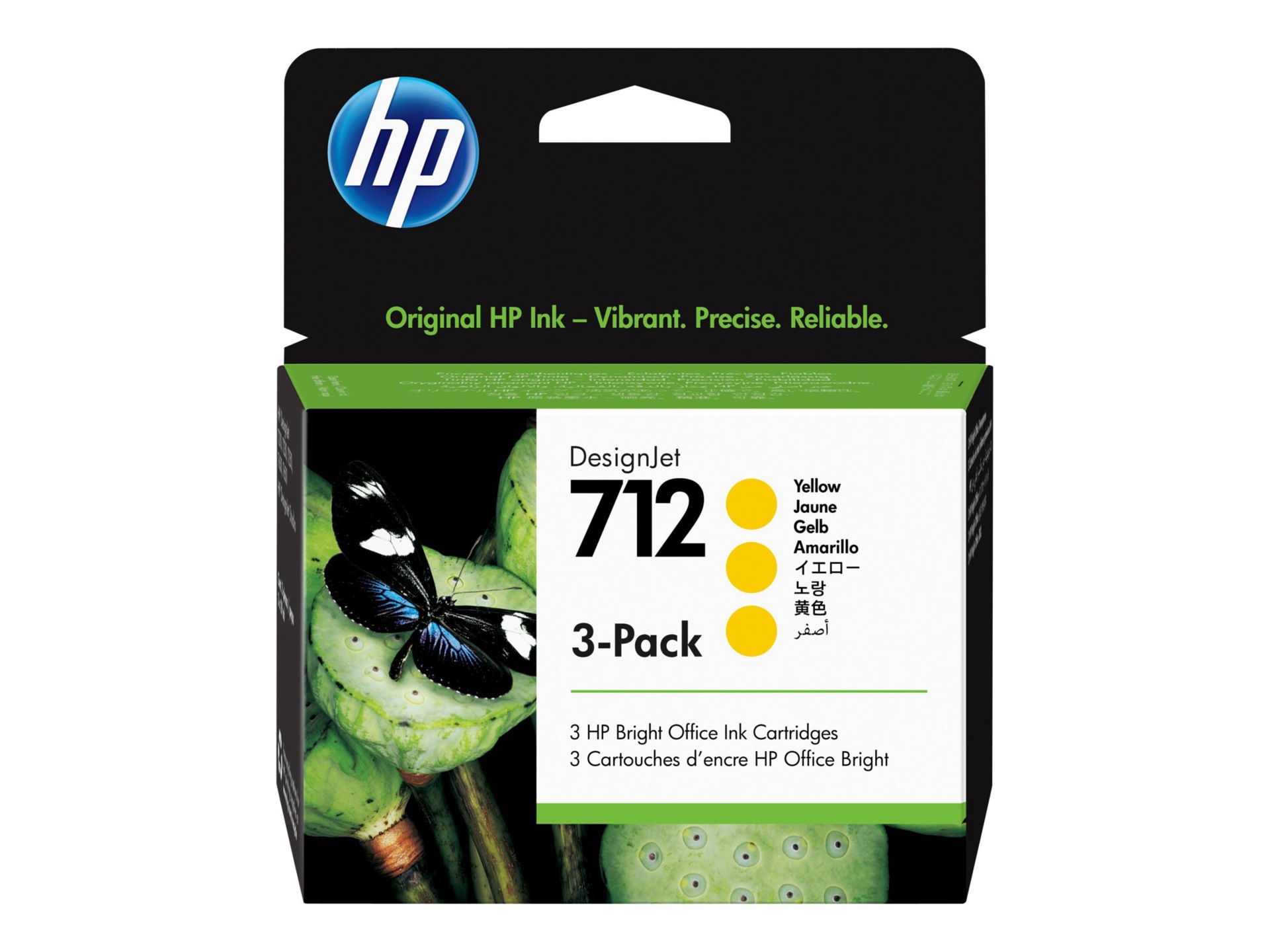 HP 712 Original Inkjet Ink Cartridge - Yellow - 3 / Pack