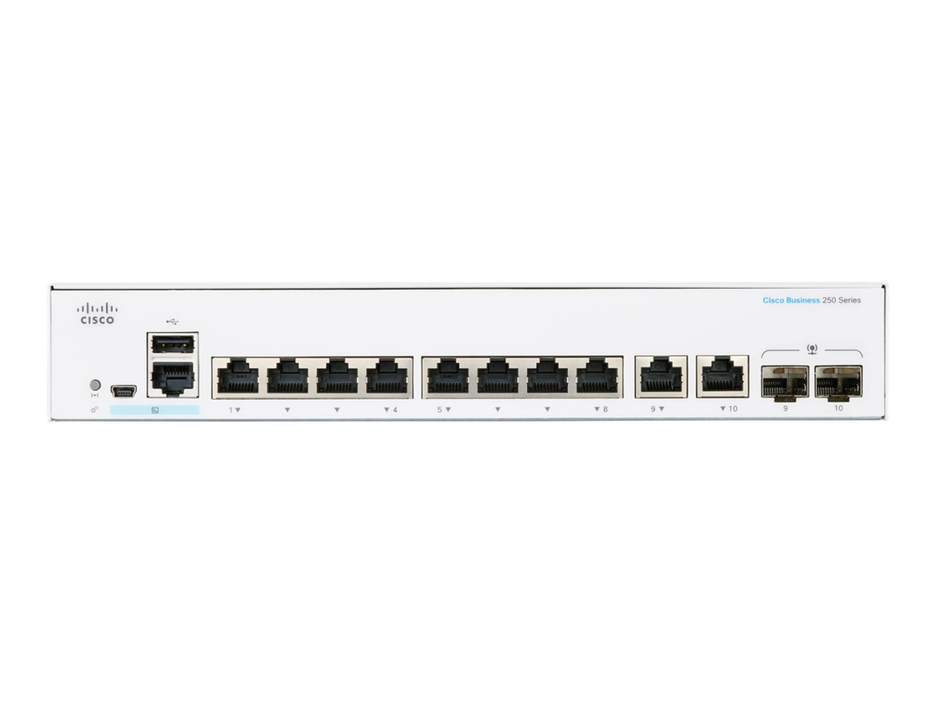 Cisco Business 250 Series CBS250-8T-E-2G - switch - 10 ports - smart - rack-mountable