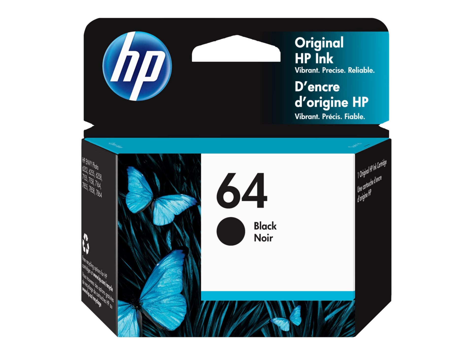 HP 64 Original Inkjet Ink Cartridge - Black - 1 Each