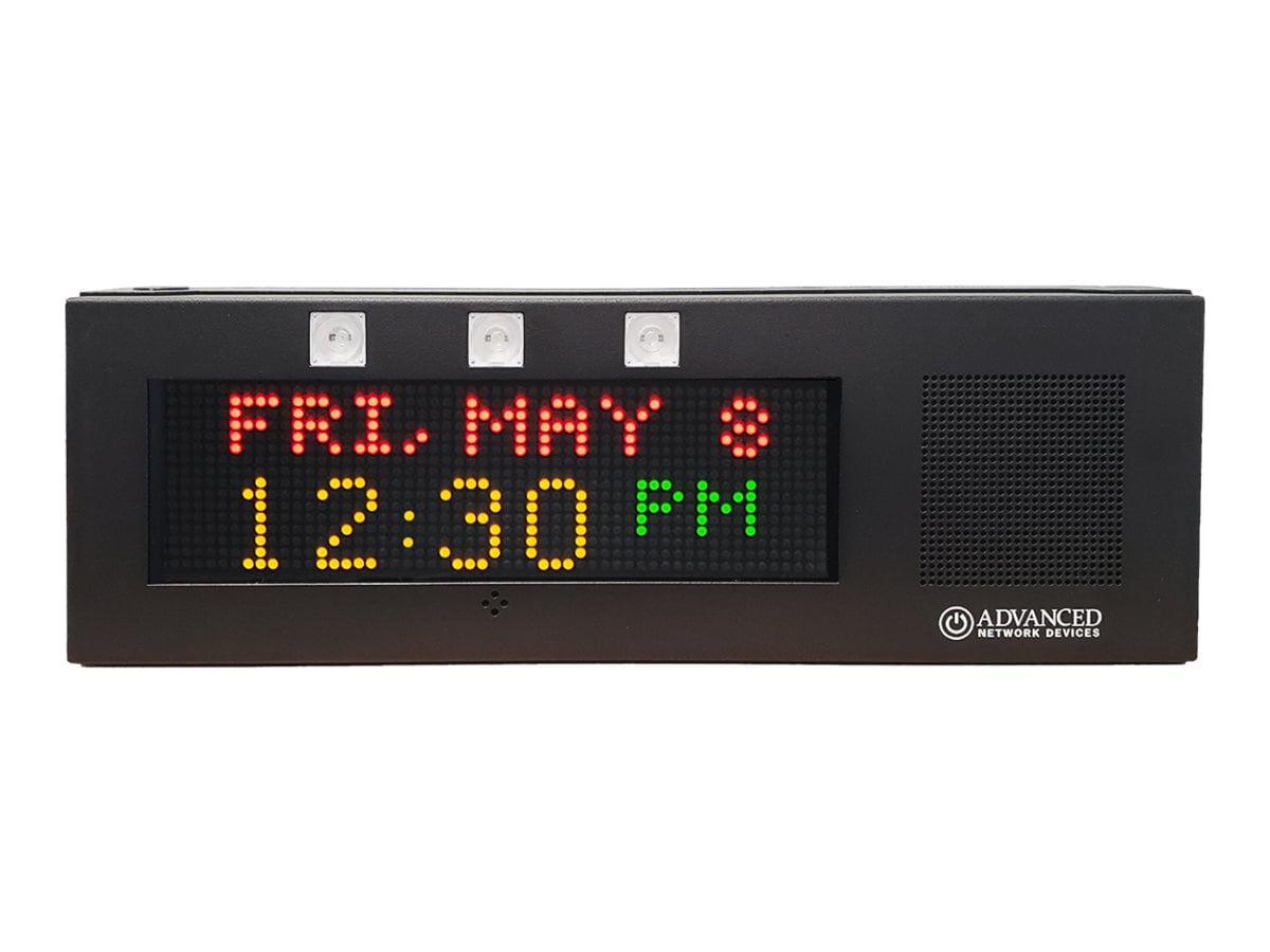 Advanced Network Devices Small IP - clock - rectangular - electronic - 17.87 in x 6.06 in - matte black