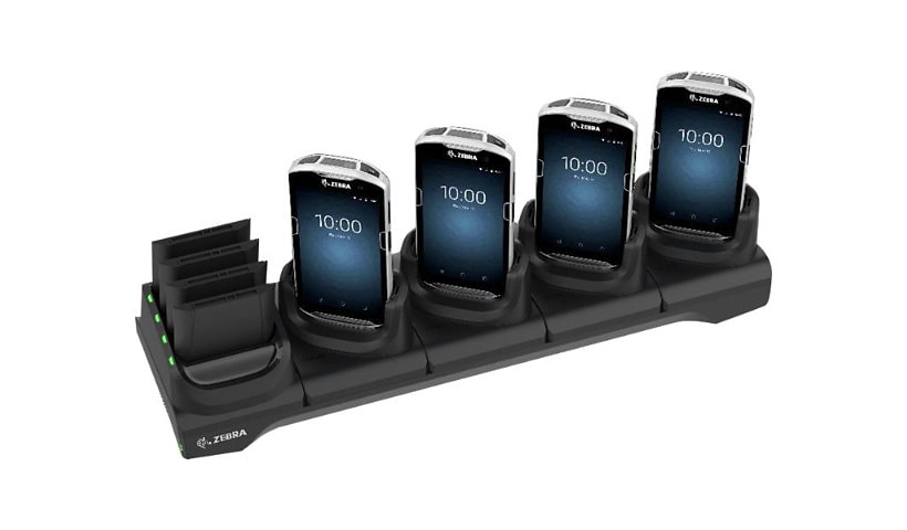 Zebra 5Slot Charge Only Cradle w/Spare Battery Charger - without power supply - handheld charging stand + battery
