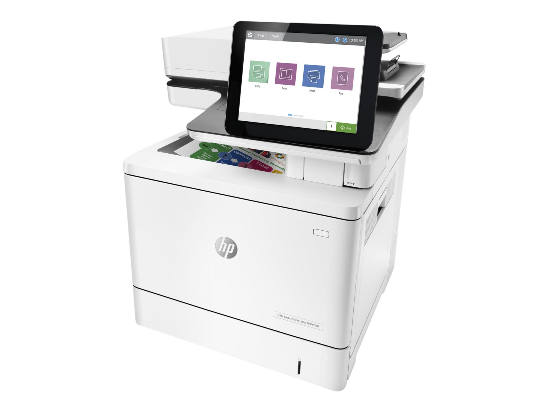 HP LaserJet M578 M578f Laser Multifunction Printer-Color-Copier/Fax/Scanner-40 ppm Mono/Color Print-1200x1200