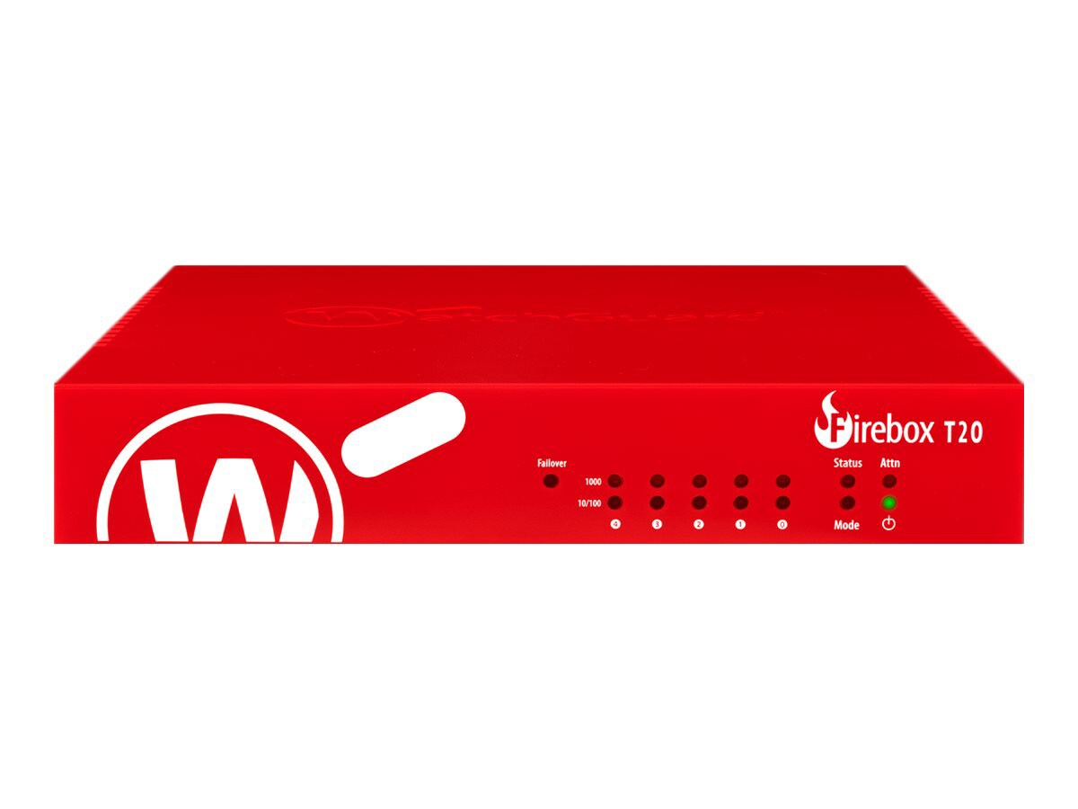 WatchGuard Firebox T20-W - security appliance - Wi-Fi 5, Wi-Fi 5 - WatchGuard Trade-Up Program - with 3 years Basic