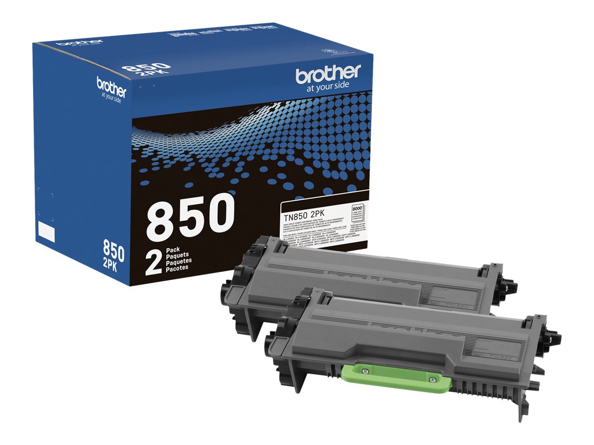 Brother TN850 - 2-pack - High Yield - black - original - toner cartridge