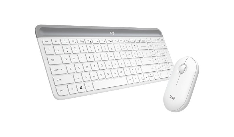 Logitech Slim Wireless Combo MK470 - keyboard and mouse set - off-white
