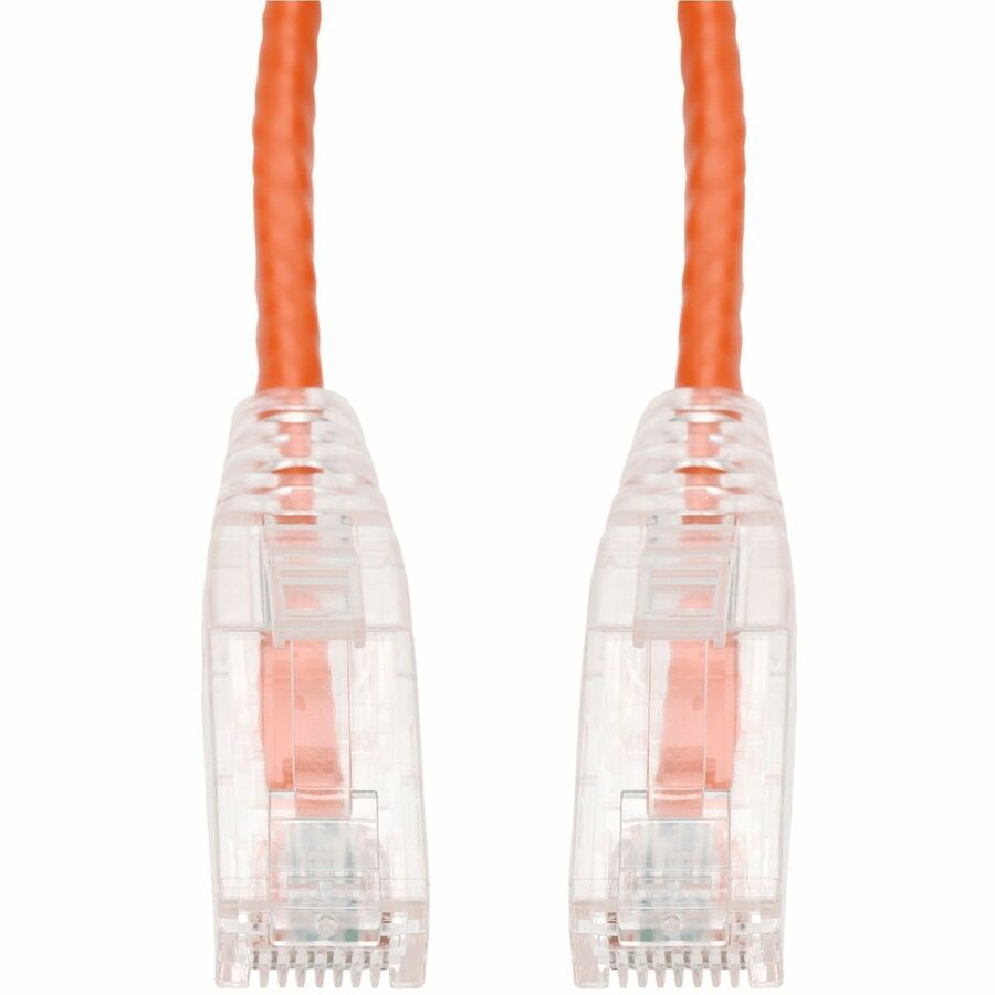 Proline 1ft Orange CAT 6A Slim PVC Ethernet Cable Snagless Clear-Claw RJ-45 M/M