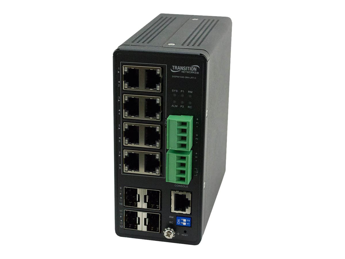 Transition Networks Hardened SISPM1040-384-LRT-C - switch - 8 ports - manag