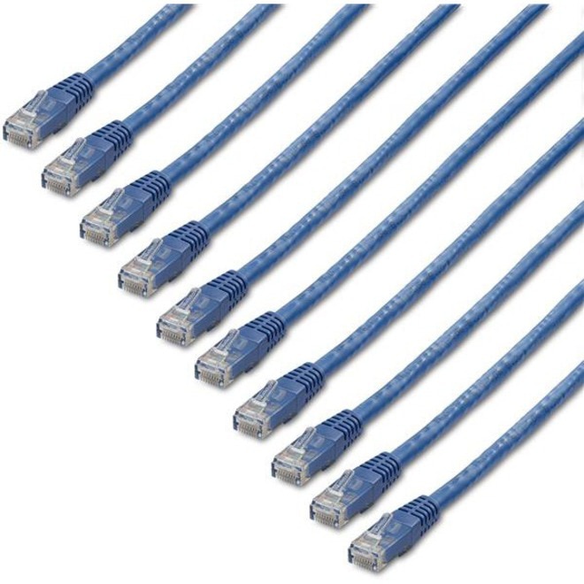 StarTech.com 1ft Blue CAT6 Ethernet Cable - 10 Pack - Molded CAT6 Patch Cor
