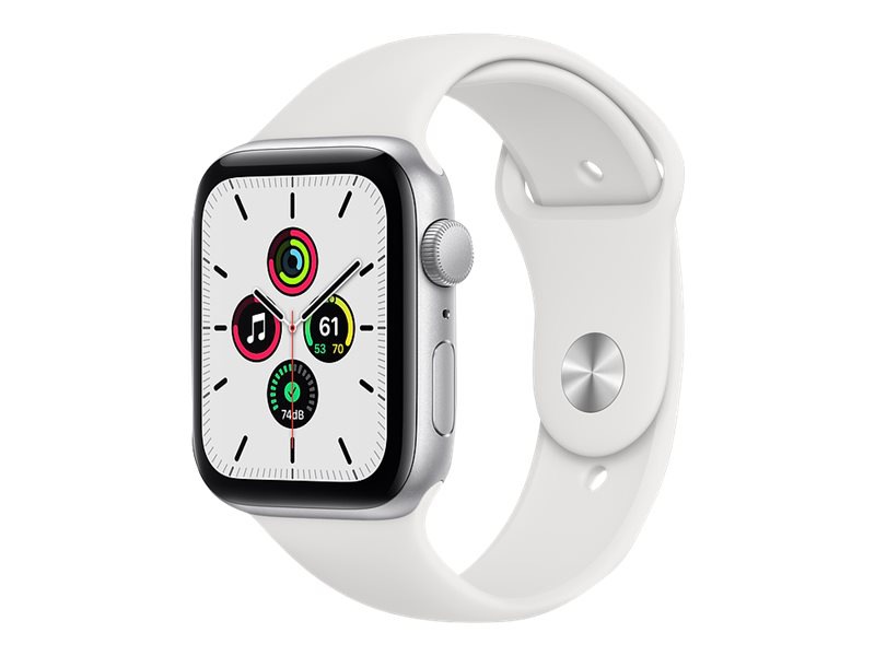 Apple Watch SE (GPS) - silver aluminum - smart watch with sport band - whit