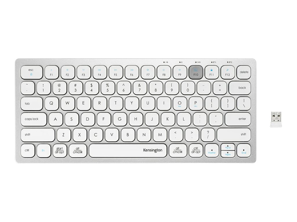 Kensington Multi-Device Dual Wireless Compact Keyboard - keyboard - US - silver Input Device