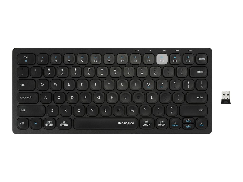 Kensington Multi-Device Dual Wireless Compact Keyboard - keyboard - US - black Input Device