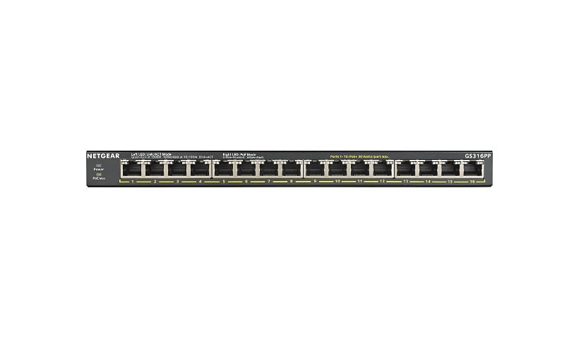 NETGEAR GS316PP - switch - 16 ports - unmanaged