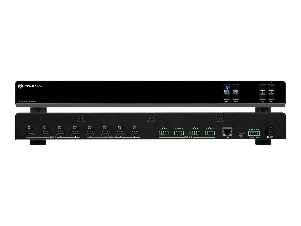 Atlona HDR-H2H-44MA: 4K HDR 4x4 HDMI Matrix Switcher - video/audio switch -