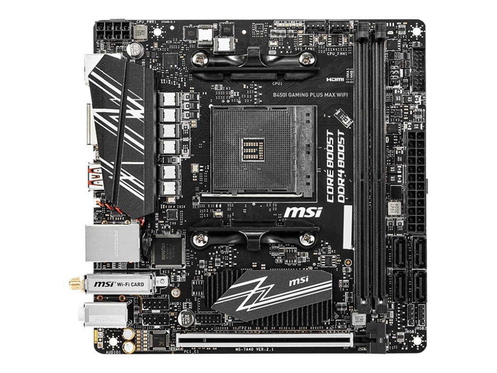 Msi B450i Gaming Plus Max Wifi Motherboard Mini Itx Socket Am4 Amd B450igpmaxwi Computer Components Cdw Com