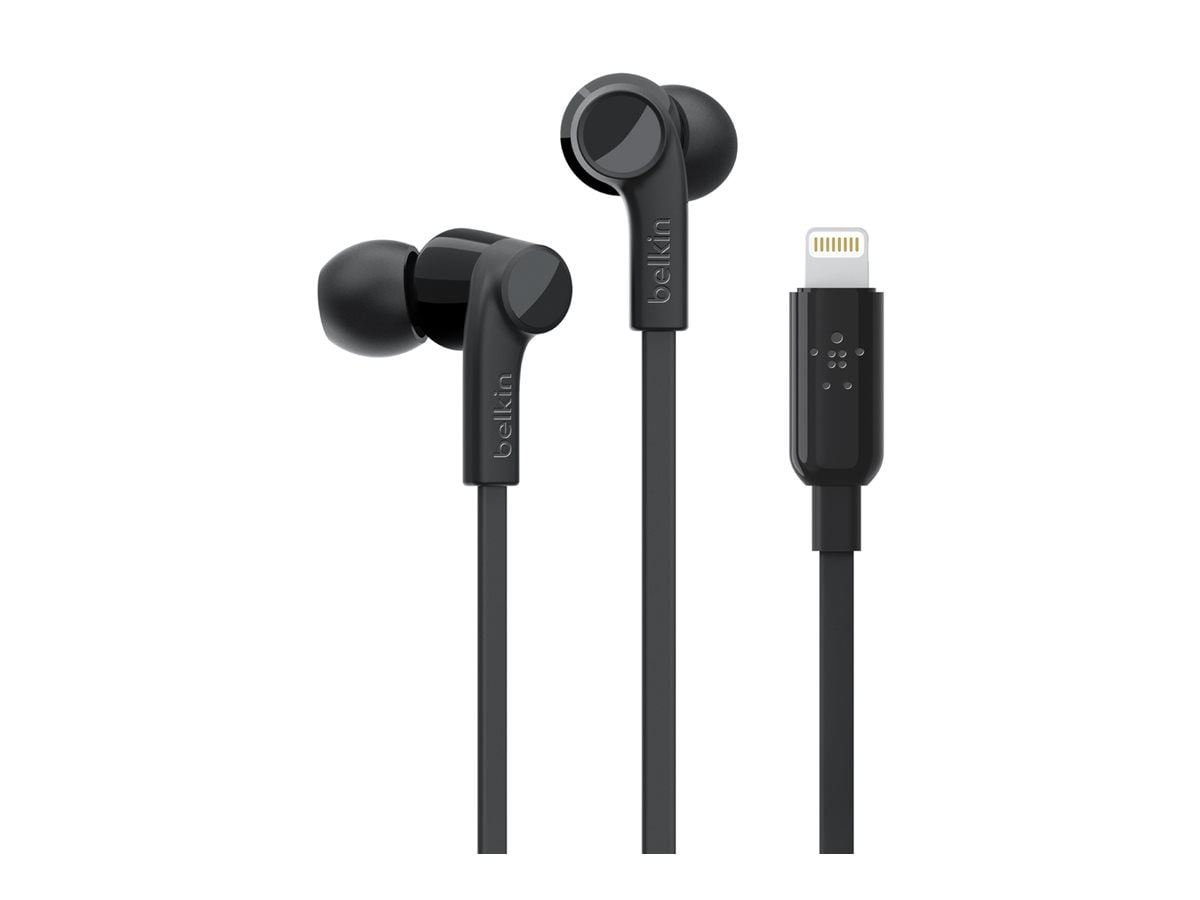 Thumbnail 6 of 17 for Belkin Earbuds with Microphone - 44in Lightning Connector Cable - Silicone Ear Tips - Headphones - Black