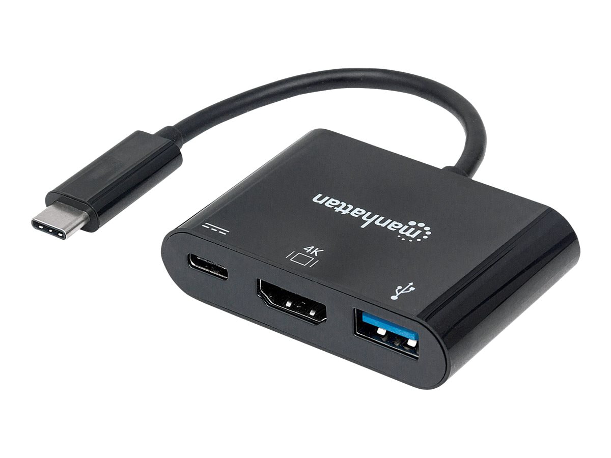 Manhattan USB-C Dock/Hub, Ports (x3): HDMI, USB-A and USB-C, 5 Gbps (USB 3.
