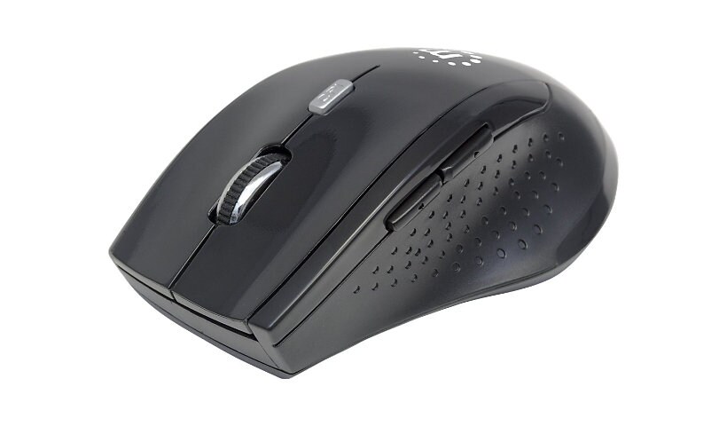 Manhattan Curve Wireless Mouse, Black, Adjustable DPI (800, 1200 or 1600dpi), 2.4Ghz (up to 10m), USB, Optical, Five