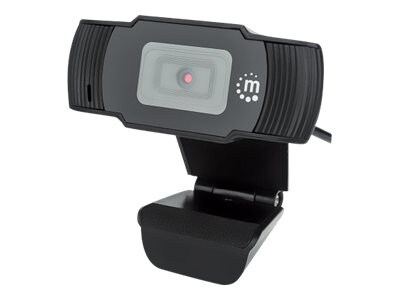 Manhattan USB Webcam, Two Megapixels (Clearance Pricing), 1080p Full HD, USB-A, Integrated Microphone, Adjustable Clip