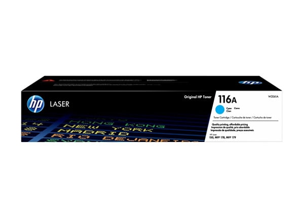 HP 116A (W2061A) Original Laser Toner Cartridge - Cyan - 1 Each - 700 Pages HP 116A (W2061A) Original Laser Toner Cartridge - Cyan - 1 Each - 700 Pages
