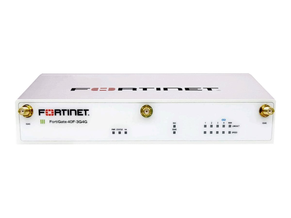 Fortinet FortiWiFi 40F-3G4G - security appliance - Wi-Fi 5, Wi-Fi 5 - with 3 years FortiCare 24X7 Service + 3 years