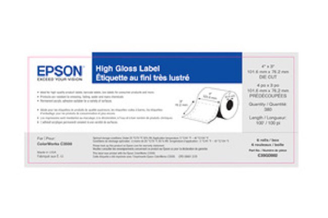 Epson - continuous labels - high-glossy - 6 roll(s) - Roll (4 in x 100 ft)