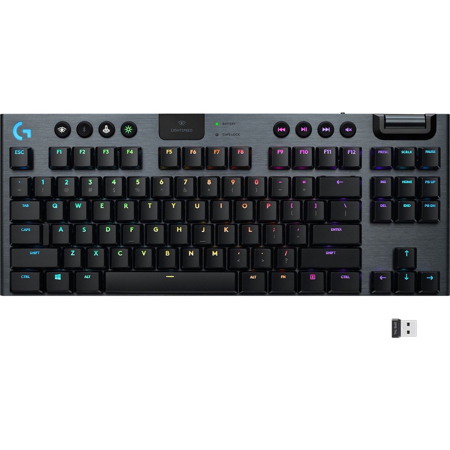  Logitech G915 TKL Tenkeyless Lightspeed Wireless RGB Mechanical  Gaming Keyboard, Low Profile Switch Options, Lightsync RGB, Advanced  Wireless and Bluetooth Support - Tactile,Black : Electronics