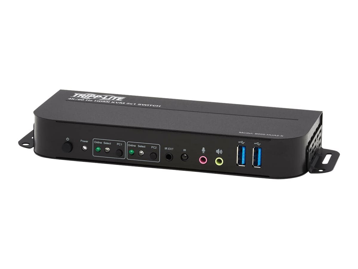 Eaton Tripp Lite series HDMI KVM, 2-Port 4K 60Hz 4:4:4, HDR, HDCP 2.2 Support, IR Remote and USB Cables - KVM / audio /