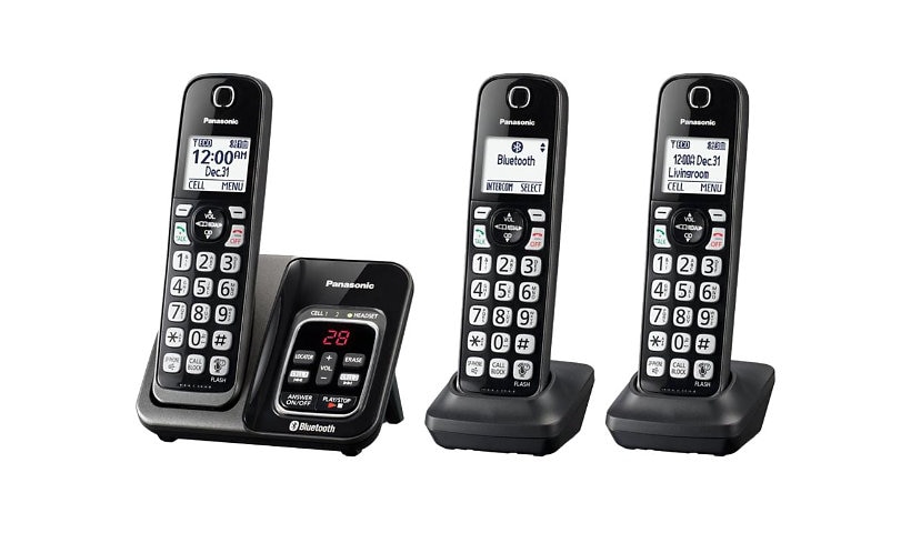 Panasonic Link2Cell KX-TGD563 - cordless phone - answering system - with Bluetooth interface with caller ID/call waiting