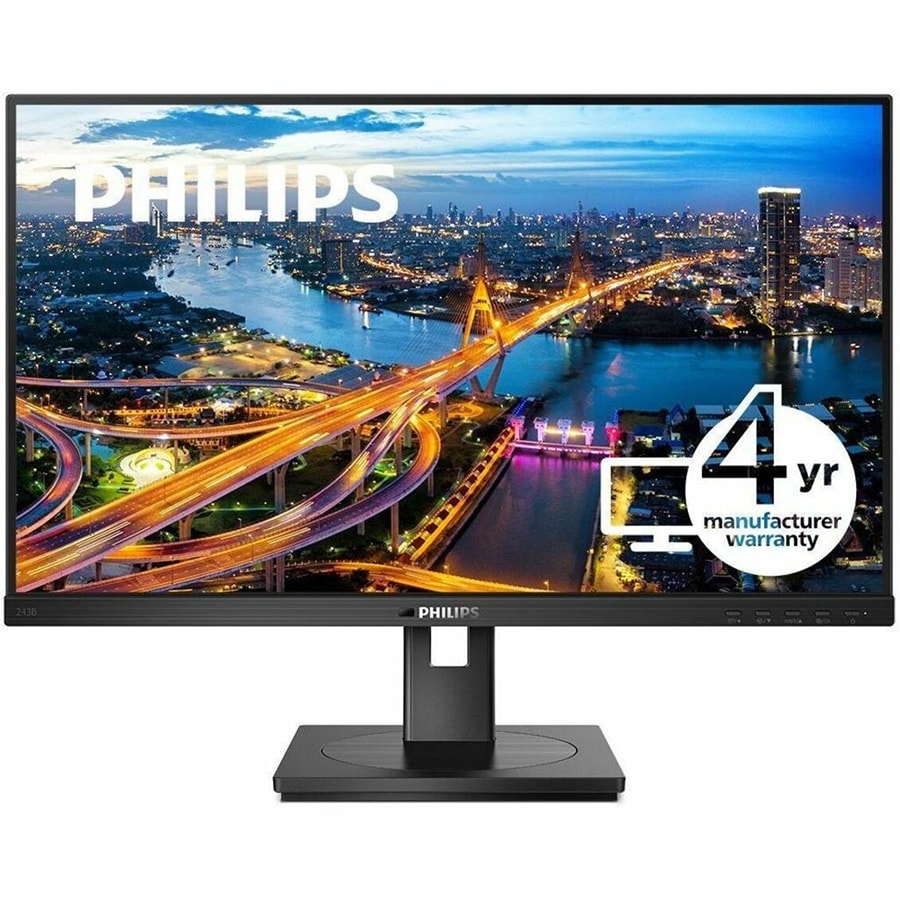 PHILIPS 243B1 - 24 inch Monitor, LED, FHD, HDMI, DP, USB-C(90W), USB-Hub, 4 Year Manufacturer Warranty - 24"