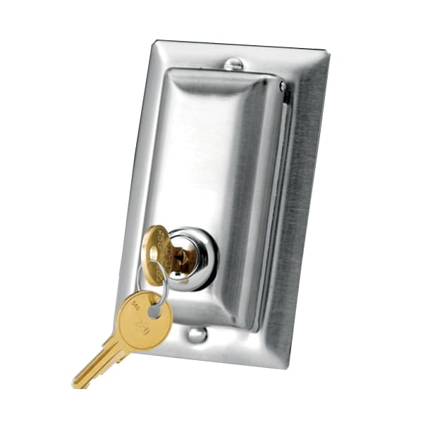 Da-Lite Locking Switch Cover Plate - Brushed Stainless Steel