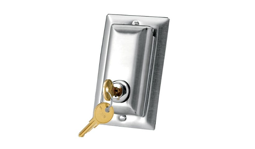 Da-Lite Locking Switch Cover Plate - Brushed Stainless Steel