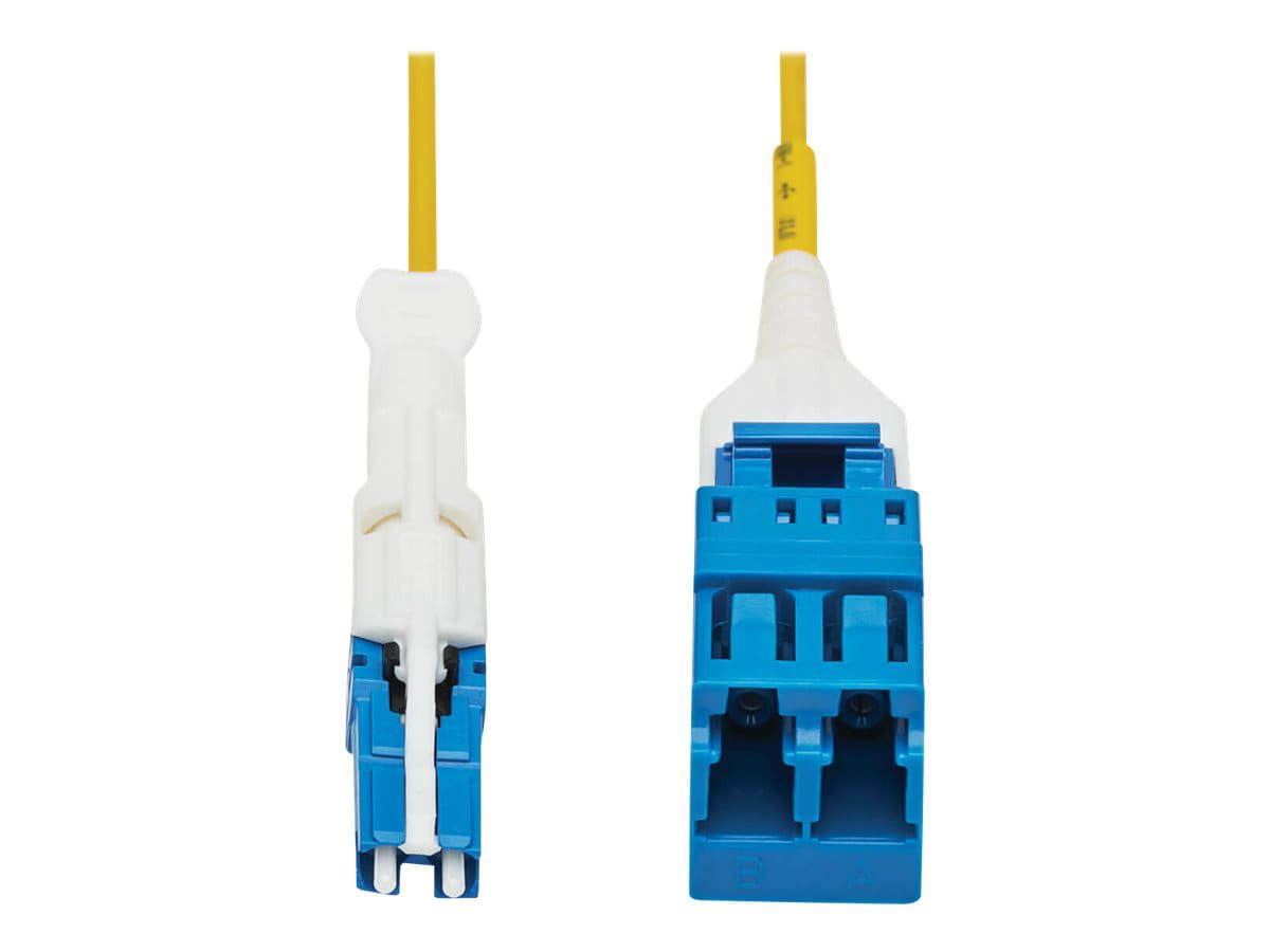 Tripp Lite 400G Duplex Singlemode 9/125 OS2 Fiber Optic Cable Adapter (CS-UPC/LC-UPC), M/F, Round LSZH Jacket, Yellow, 1