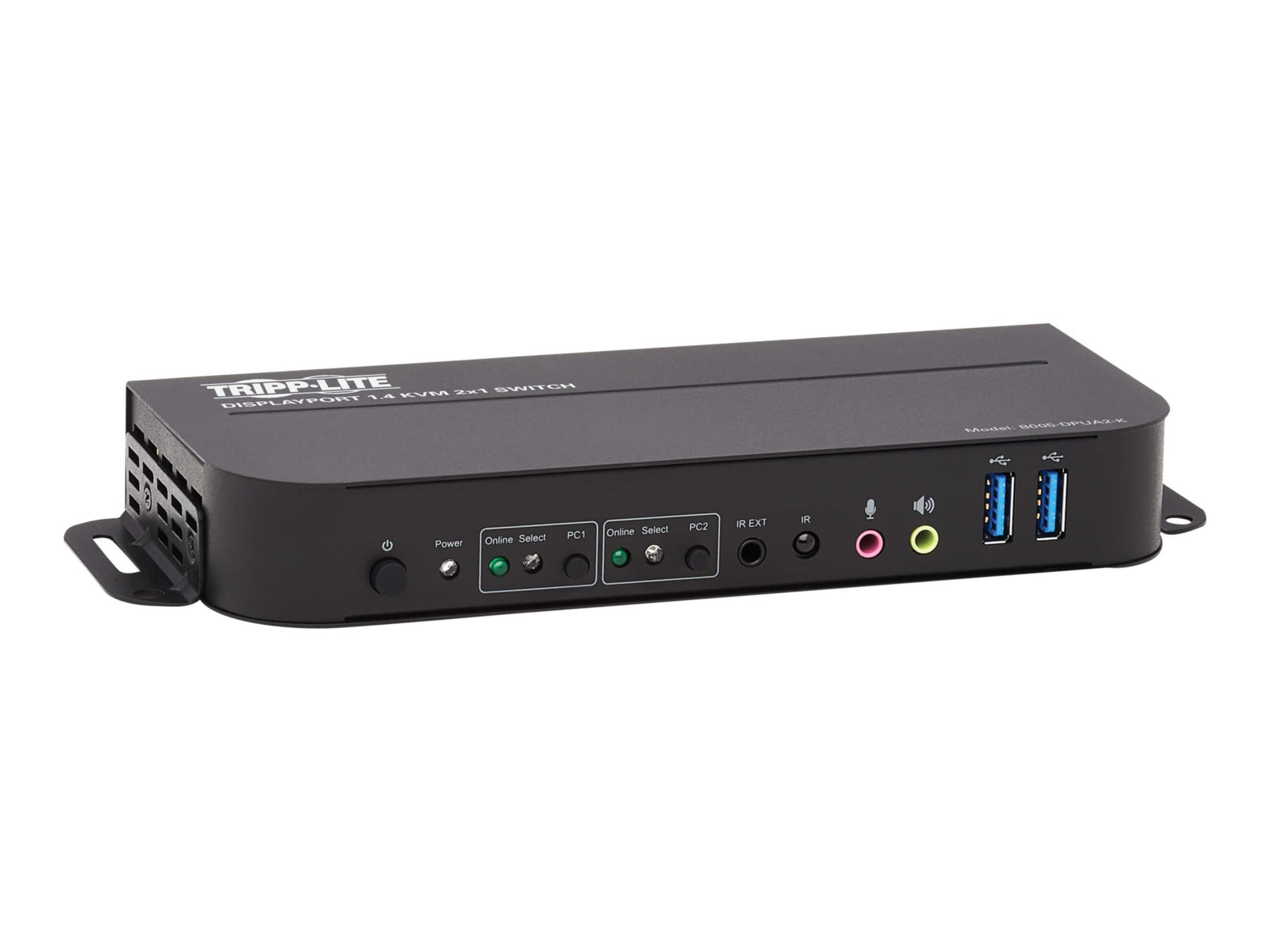 Tripp Lite DisplayPort USB KVM Switch 2-Port 4K 60Hz HDR DP 1.4 USB Cables - KVM / audio / USB switch - 2 ports
