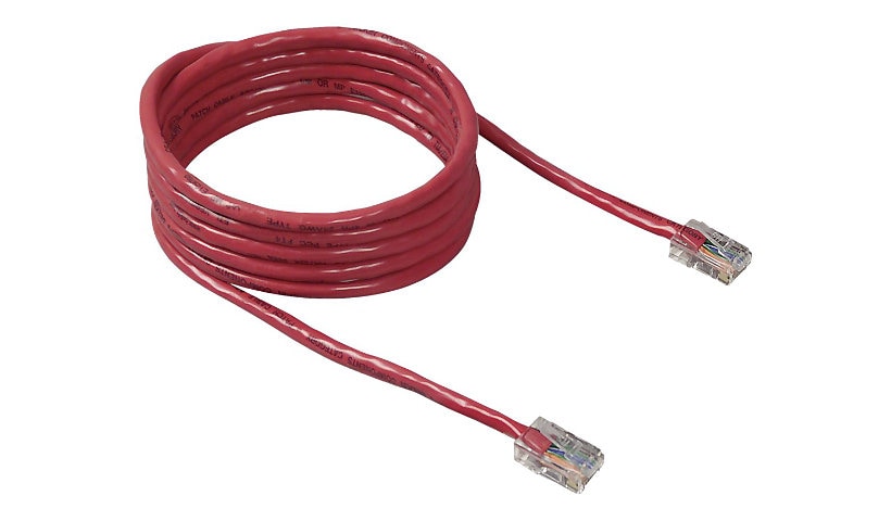 Belkin Cat5e/Cat5 7ft Red Ethernet Patch Cable, No Boot, PVC, UTP, 24 AWG, RJ45, M/M, 350MHz, 7'